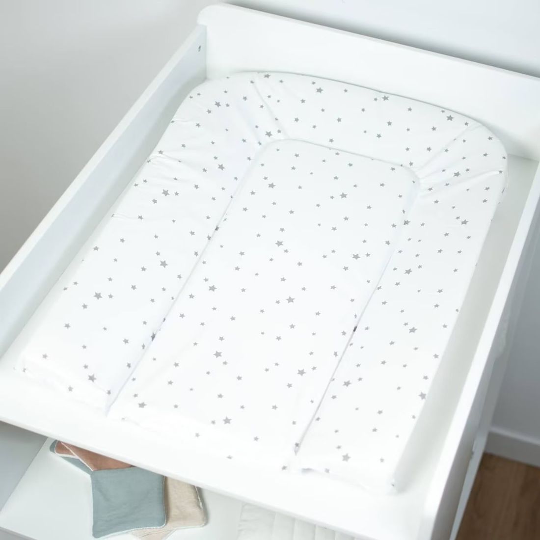 Matelas À Langer Luxe Petites Étoiles Blanc (Sevira Kids) - Image 2