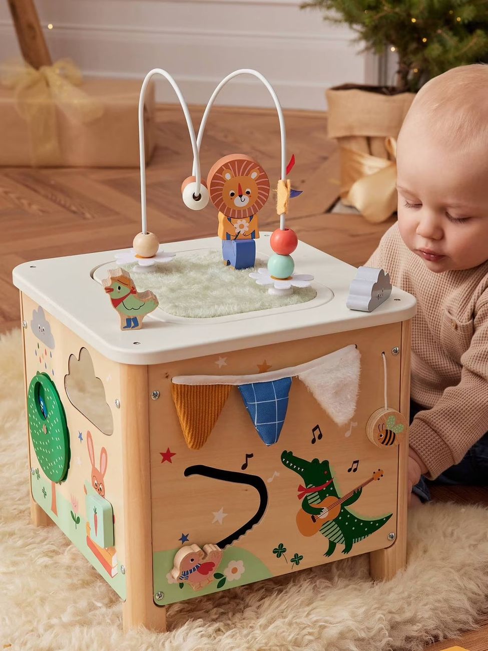 Cube d'activités sensoriel LES ANIMAUX JOYEUX en bois FSC® bois (Vertbaudet) - Image 1