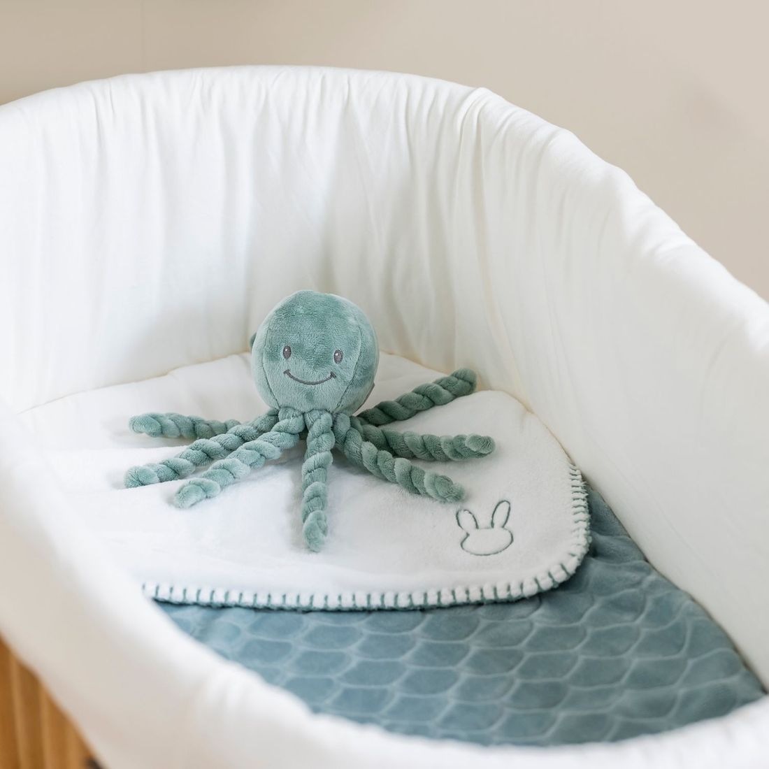 Peluche pieuvre Lapidou Vert de gris (23 cm) (Nattou) - Image 3