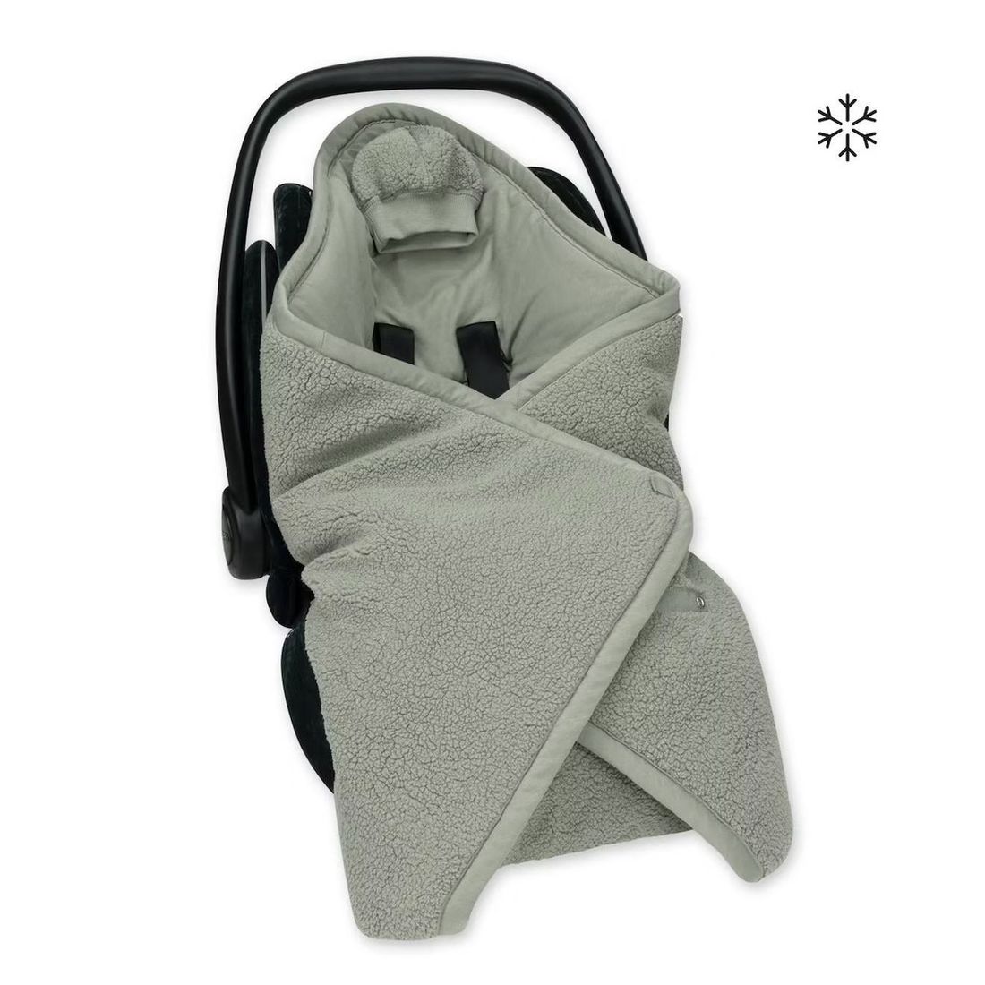 Nid D'ange Bébé Poussette Et Siège Auto Hiver - Teddy Chaud Kaki (Bemini) - Image 1