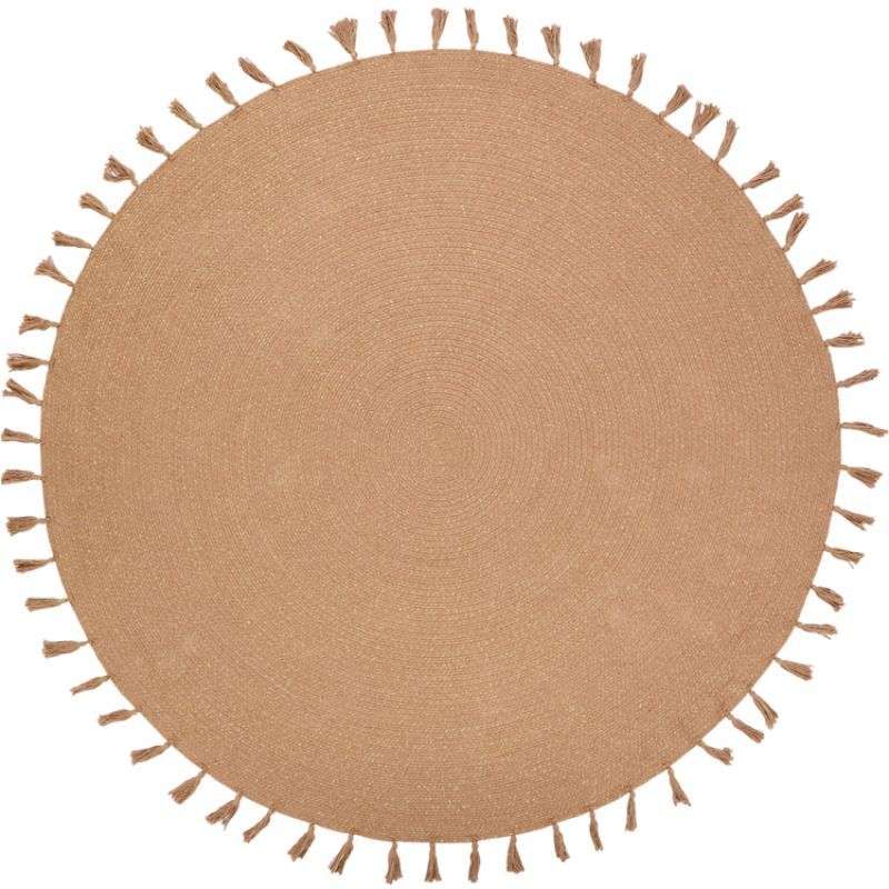 Tapis rond tressé avec fil doré Lisette (140 cm) (Nattiot) - Couverture
