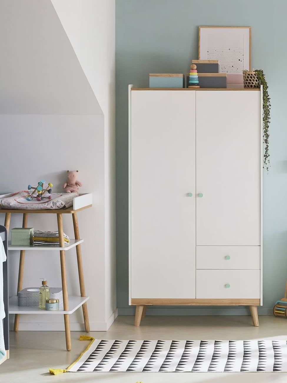 Armoire 2 portes CONFETTI blanc (Vertbaudet) - Image 1