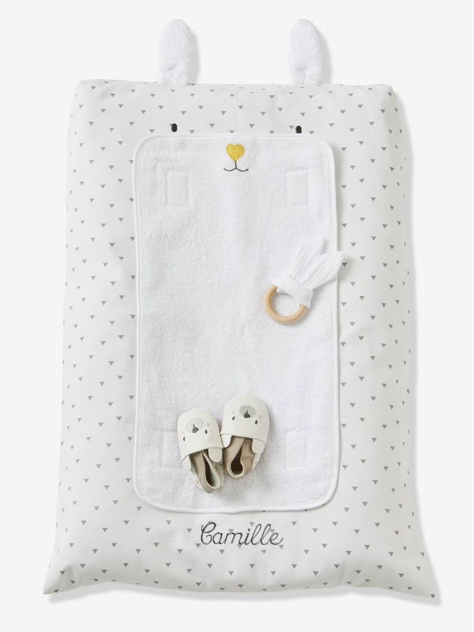 Housse matelas à langer personnalisable Lapin blanc imprimé (Vertbaudet) - Couverture