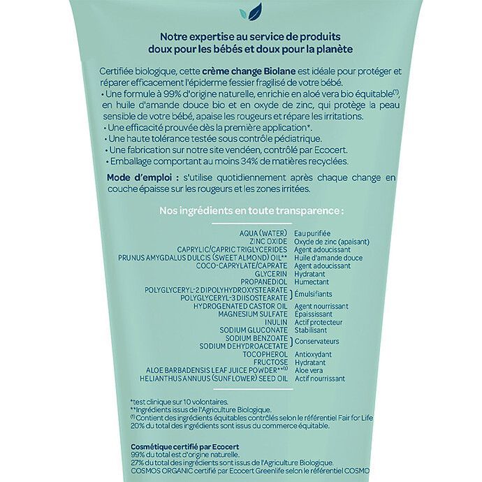 Crème Change Biologique - 100 ml (Biolane) - Image 3