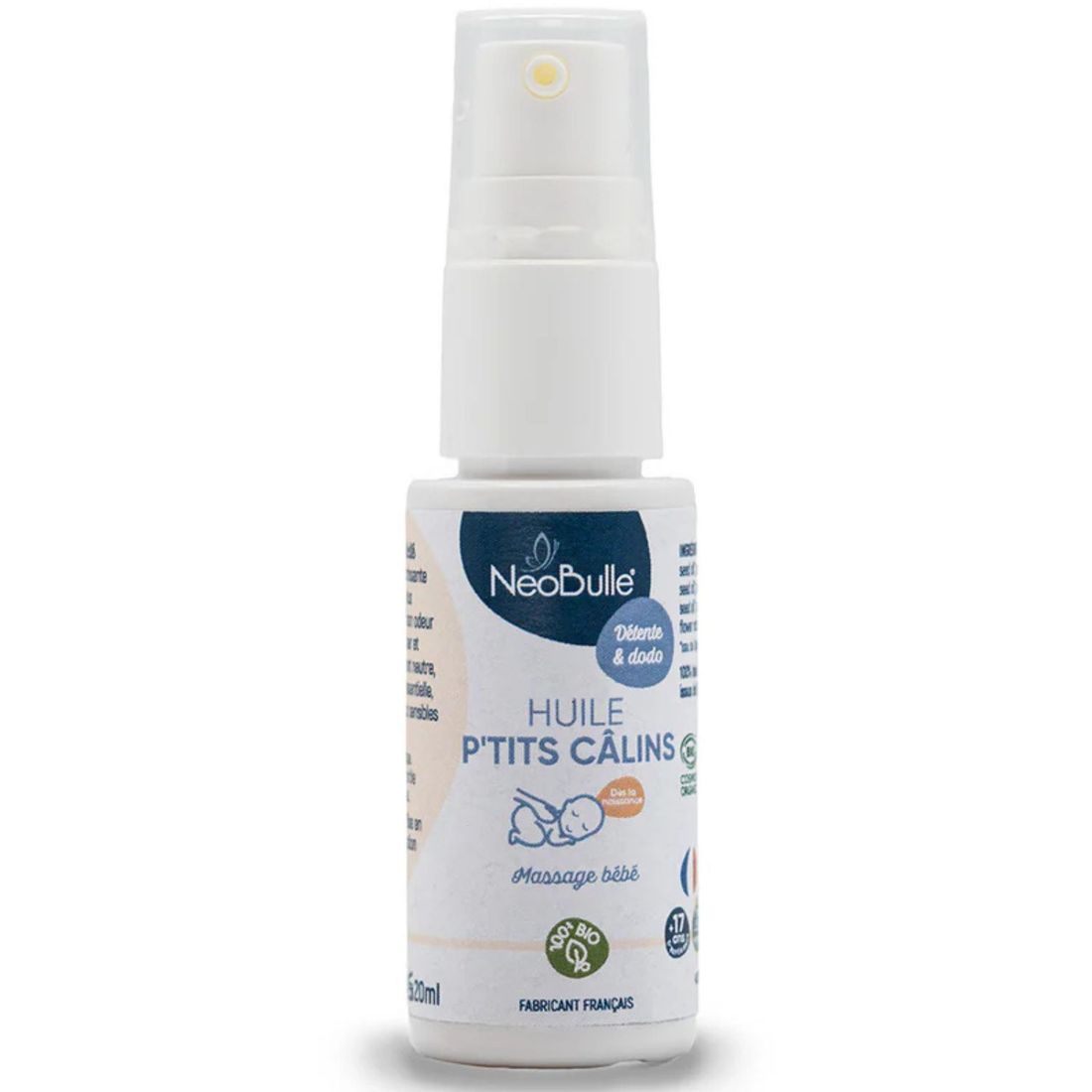 Huile P'tits Câlins massage bébé (100 ml) (Neobulle) - Couverture
