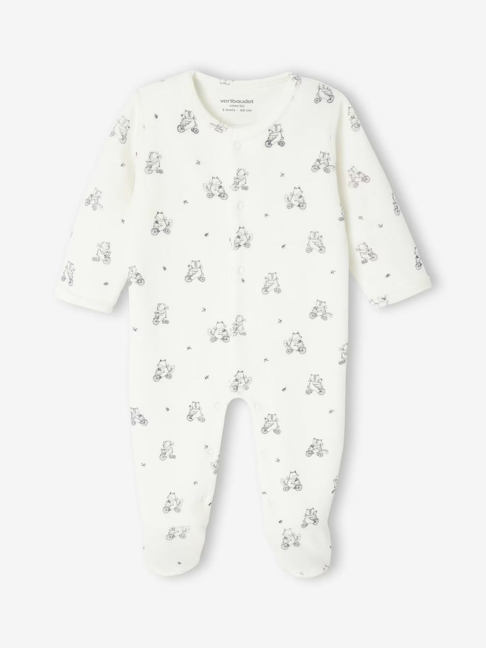 Lot de 2 pyjamas bébé naissance en velours vert d'eau (Vertbaudet) - Image 2