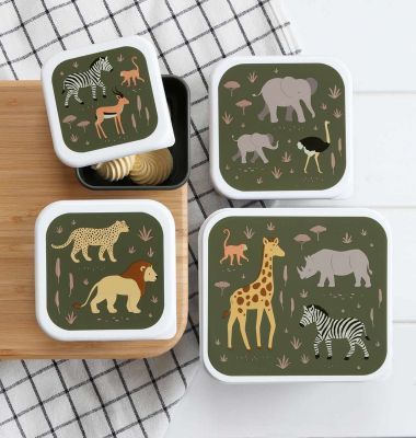 Lot de 4 boîtes à goûter Savane (A Little Lovely Company) - Image 3