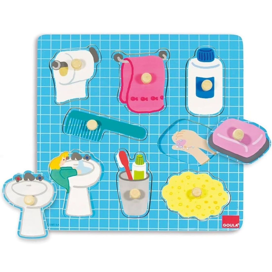 Puzzle Bain De L'enfant Bleu (Goula) - Couverture