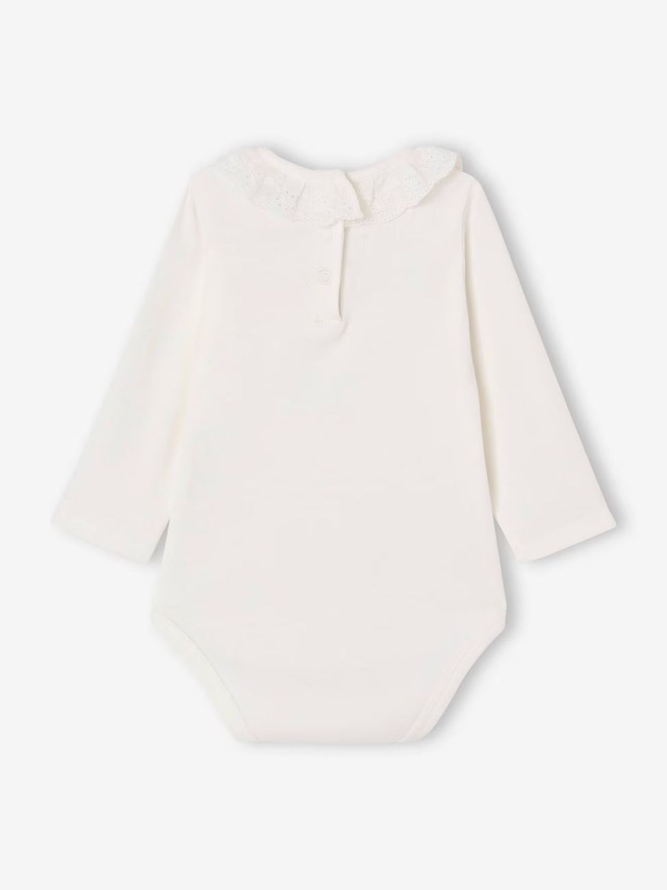 Body bébé col en broderie anglaise manches longues écru (Vertbaudet) - Image 2