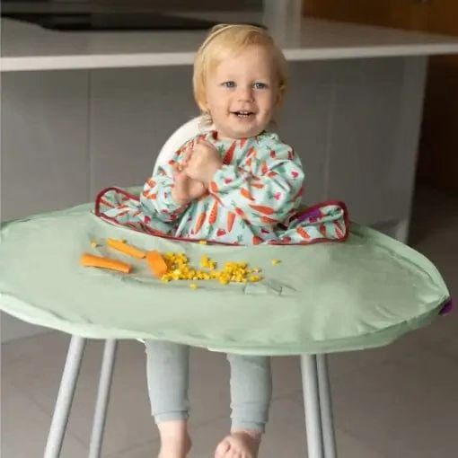 Kit bavoir et plateau vert sauge (TIDY TOT) - Image 2