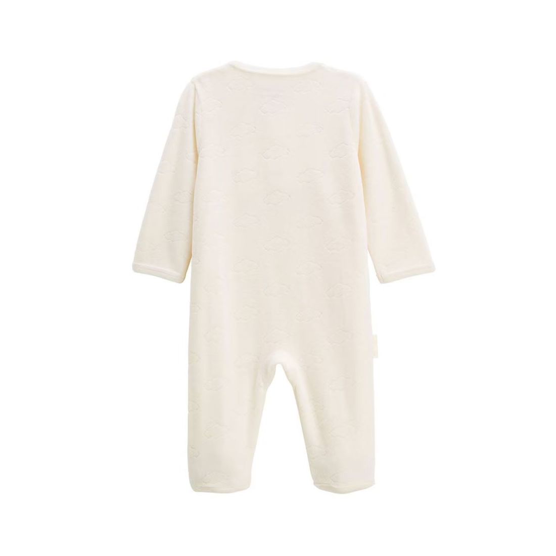 Pyjama Bébé En Velours Ouverture Pont Câlins Ecru (Petit Beguin) - Image 2