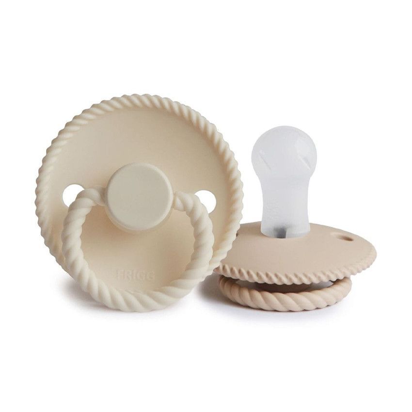 Lot de 2 sucettes silicone T1 Rope croissant/cream - Ecru (Frigg) - Couverture