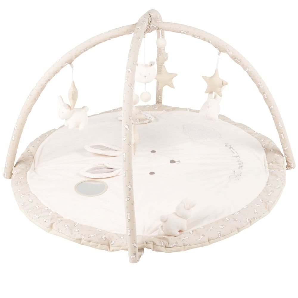 Tapis d'éveil bébé rond écru, blanc et taupe D90 (Maisons du Monde) - Image 3