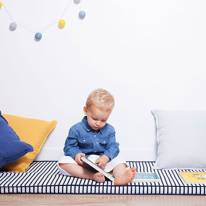Matelas Nomade Blue Stripes - 60 x 120 cm (BABY TO LOVE) - Image 3
