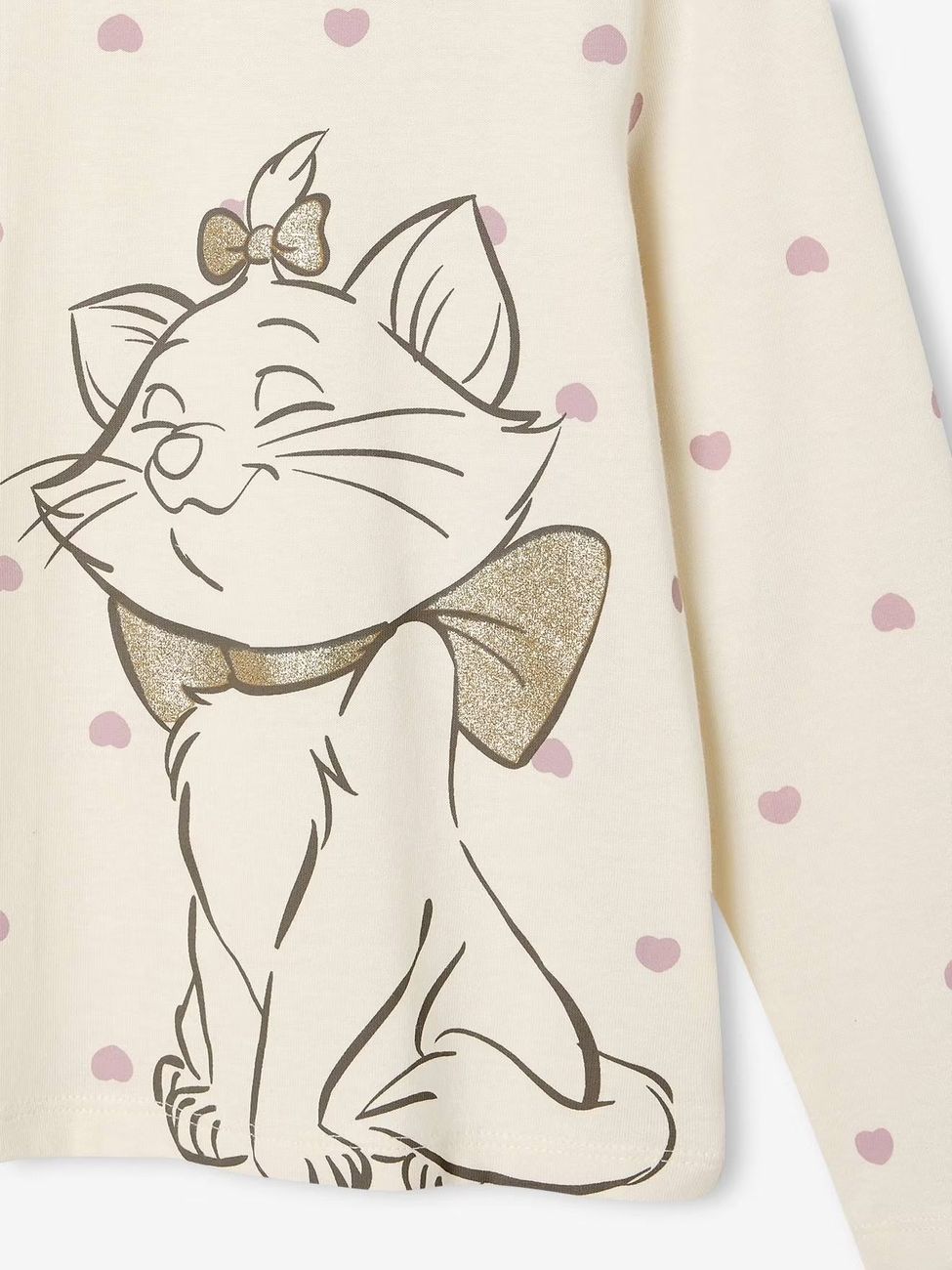 T-shirt manches longues fille Disney Marie les Aristochats écru (Disney Animals) - Image 2