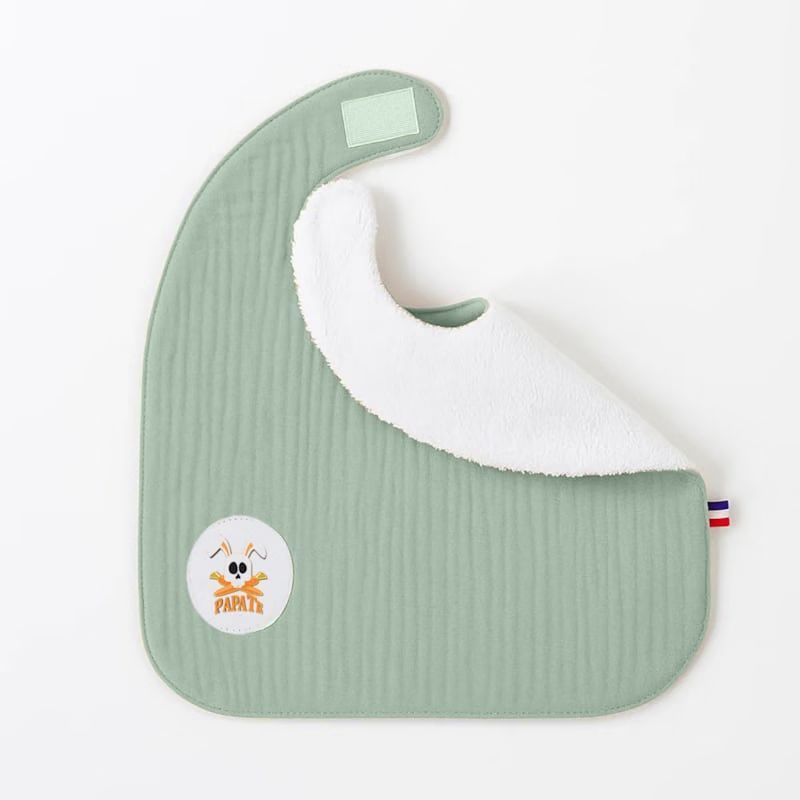 Bavoir en coton bio vert (Papate) - Image 3