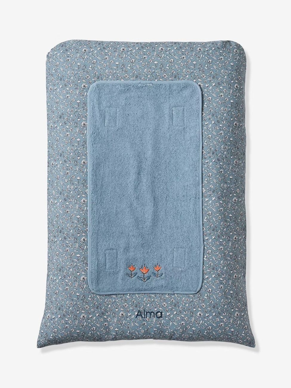 Matelas à langer personnalisable INDIA bleu imprimé (Vertbaudet) - Image 1