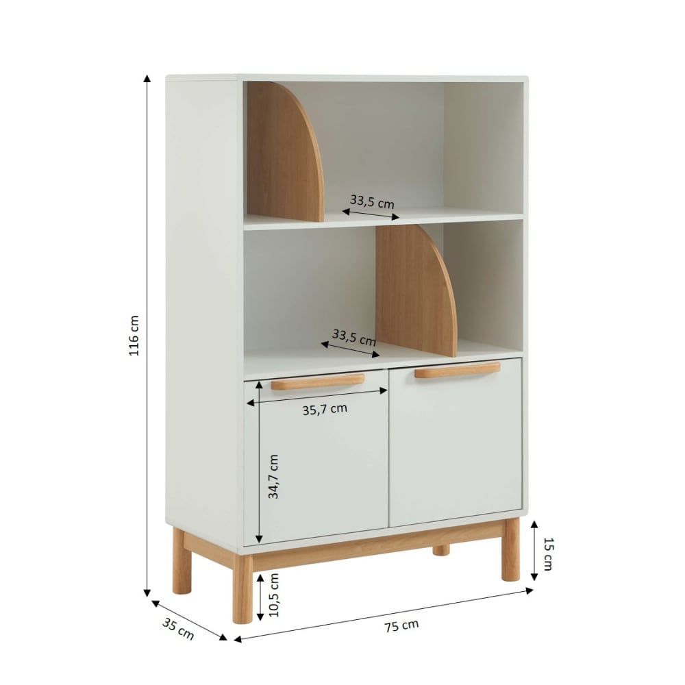 Bibliothèque enfant blanc 75x116 cm (Baita) - Image 2