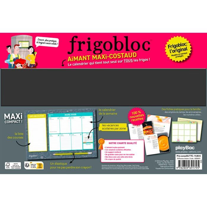 Frigobloc hebdomadaire 2027 version mini (Play Bac) - Image 1