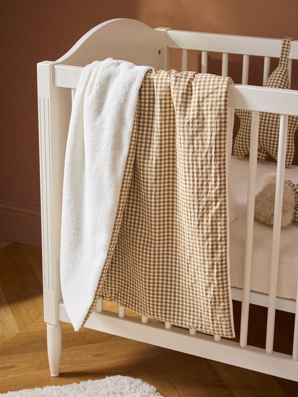 Plaid bébé vichy et micro-polaire (Cyrillus) - Couverture