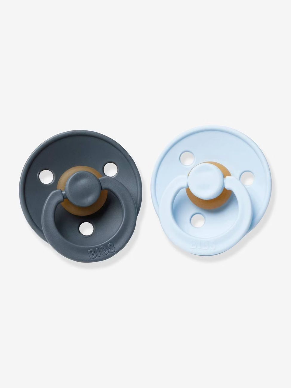 Lot de 2 sucettes-tétines Colour, taille 1 de 0 à 6 mois iron & baby blue (Bibs) - Image 1