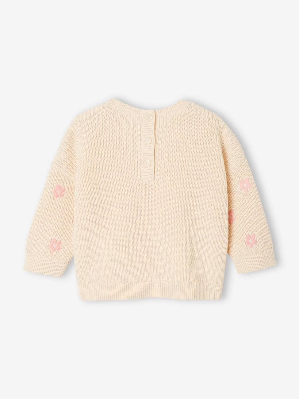 Pull bébé brodé vanille (Vertbaudet) - Image 1