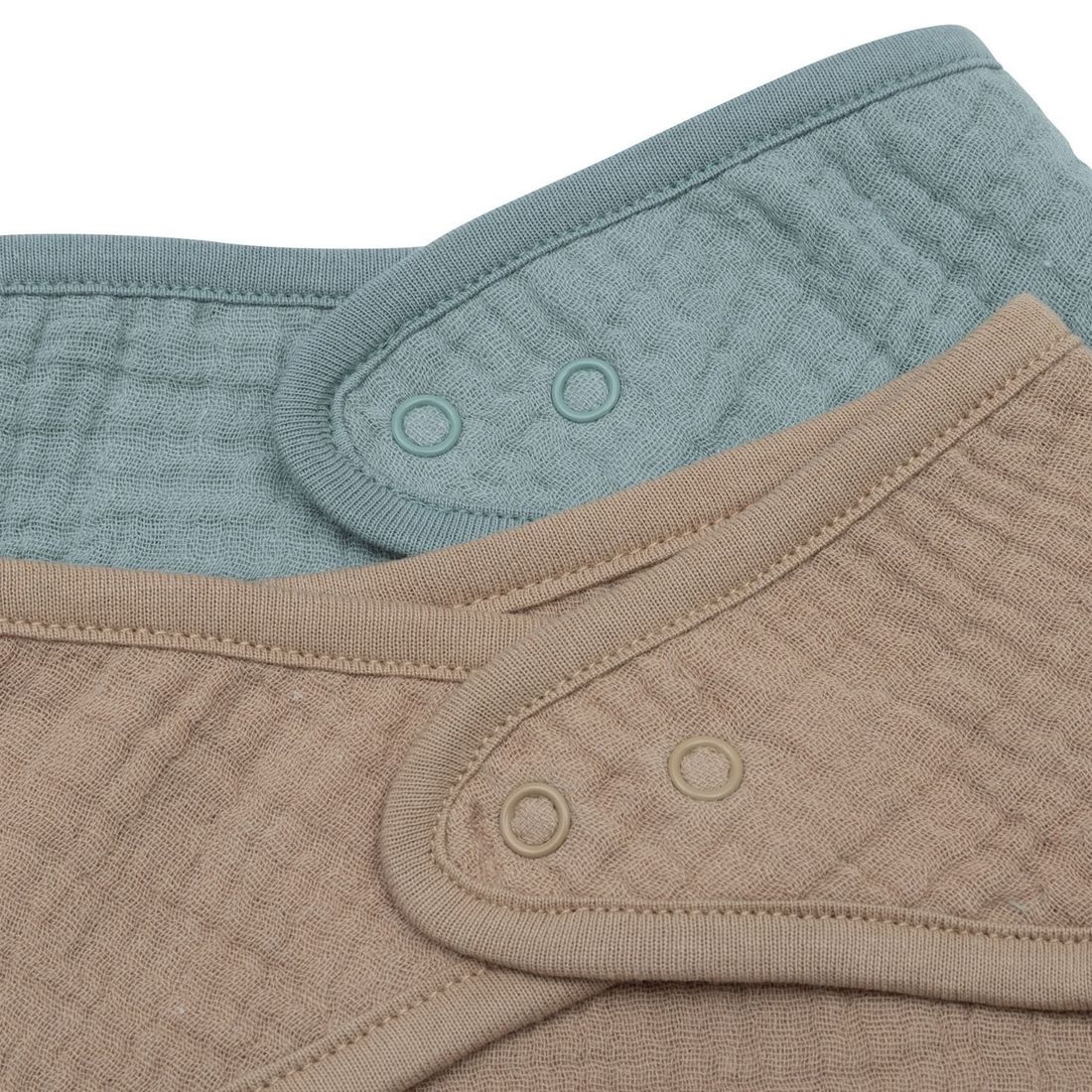 Lot de 2 bavoirs bandana gaze de coton Sea Green-Biscuit (Jollein) - Image 4