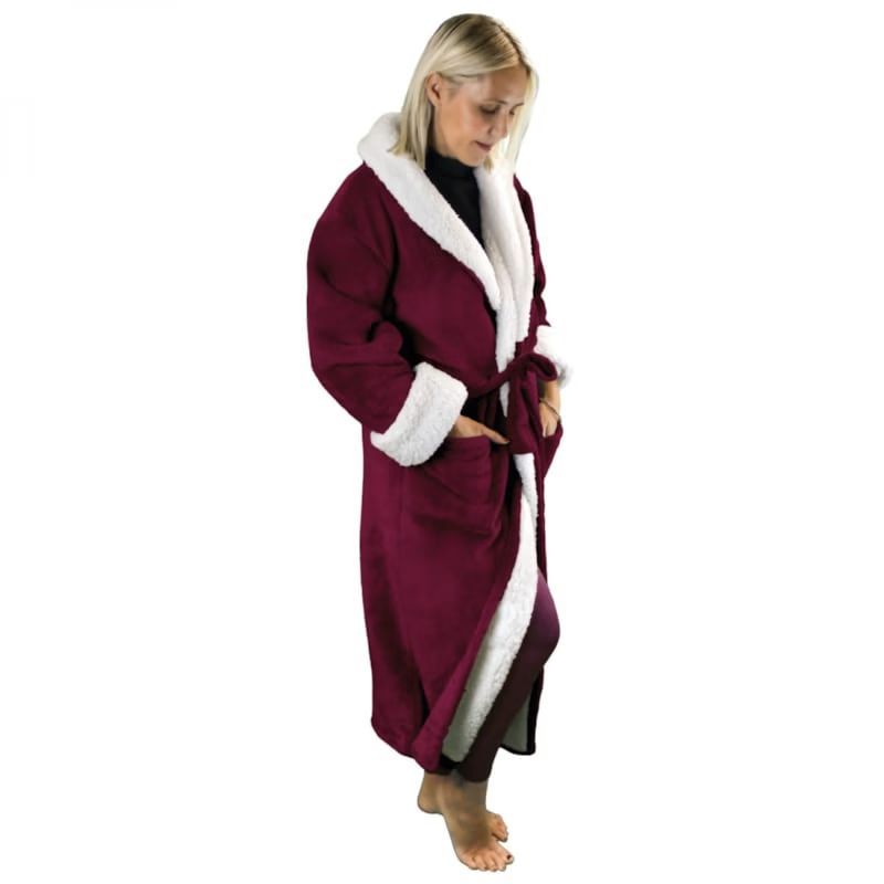 Robe de chambre polaire prune - S/M (Vivezen) - Couverture
