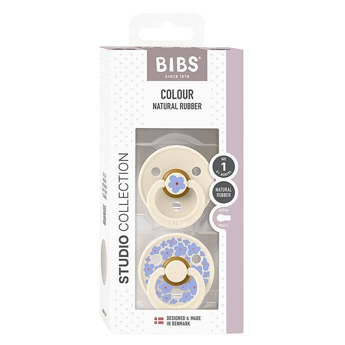 Lot de 2 Sucettes Rondes Bibs Studio Jasmine Ivory Mix - 0/6 Mois (Bibs) - Image 1