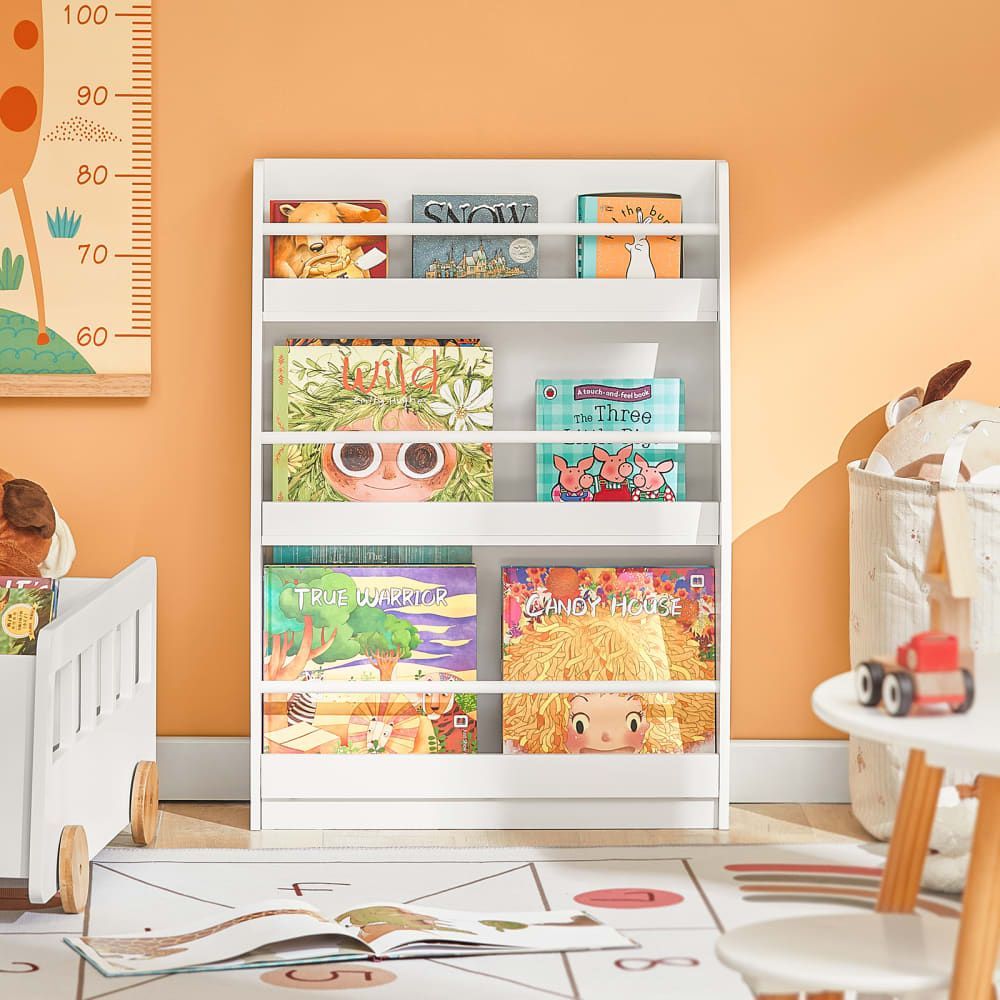 Bibliothèque enfant avec 3 étagères effect bois blanc (SoBuy) - Image 1