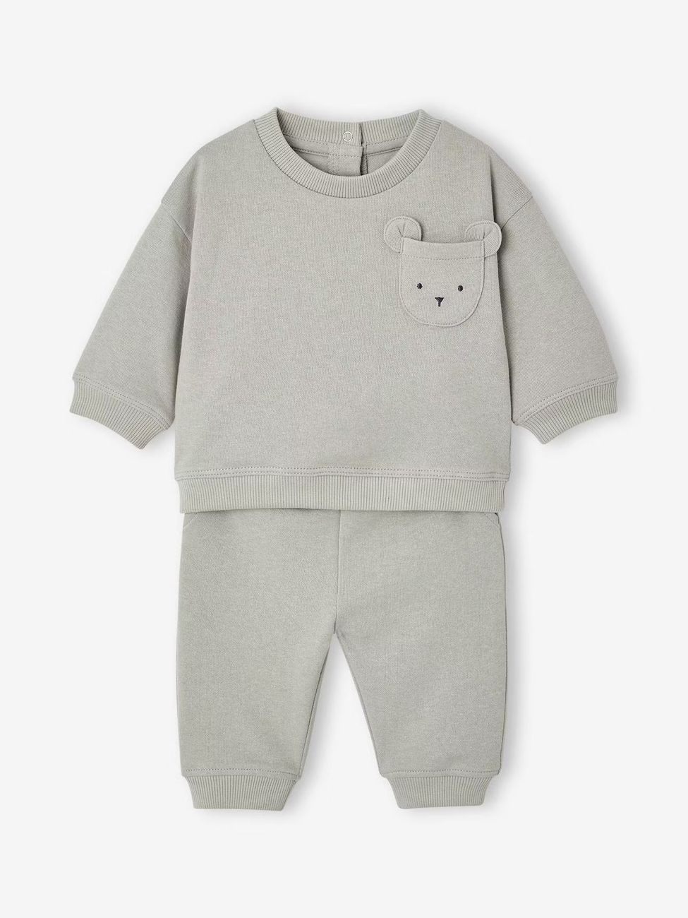 Ensemble sweat et pantalon naissance bébé garçon bleu glacier (Vertbaudet) - Image 2