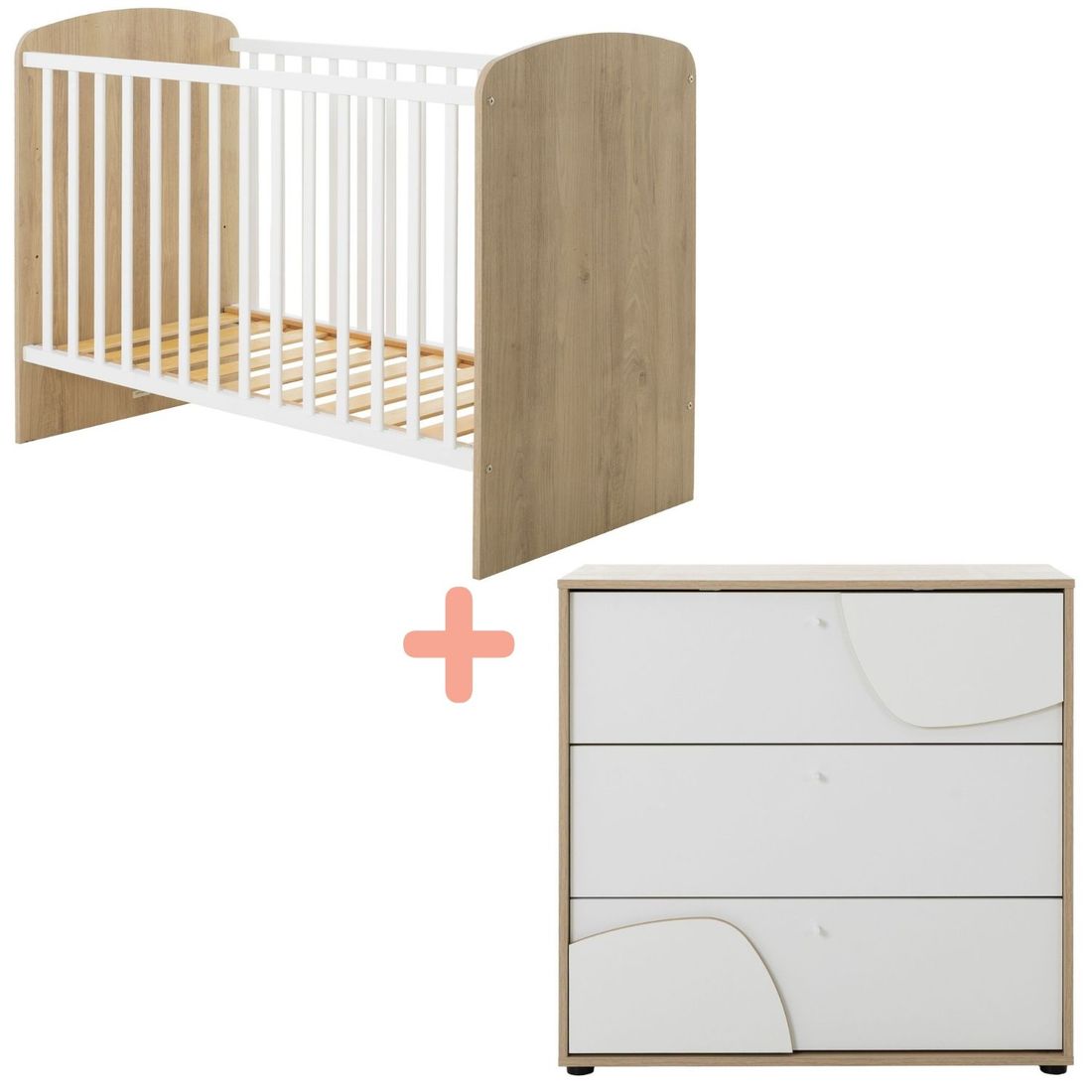 Duo Lit 60x120 cm et Commode 3 tiroirs Châtaignier naturel Basile (Galipette) - Couverture