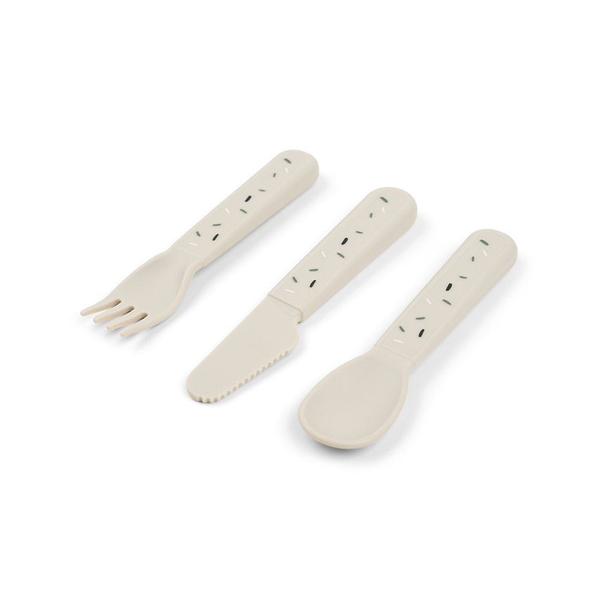 Set de 3 couverts Foodie Confetti sable - Ecru (Done by deer) - Image 2