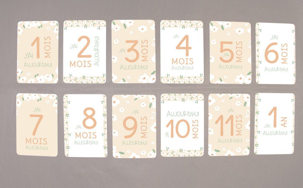 Cartes étapes bébé Marguerite (Le Faire-Part Français) - Image 1
