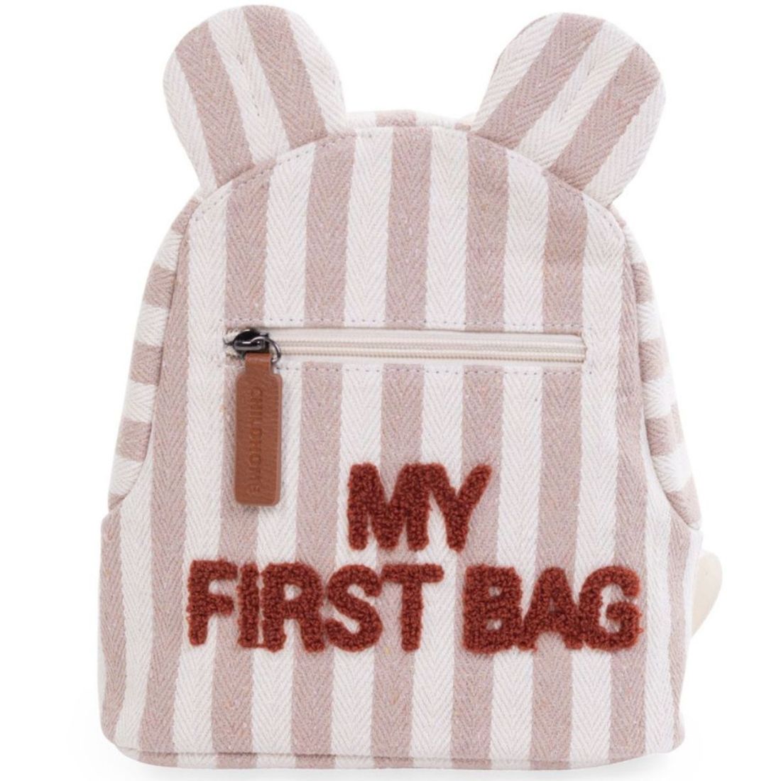 Sac à dos bébé My First Bag rayures nude-terracotta (Childhome) - Image 1