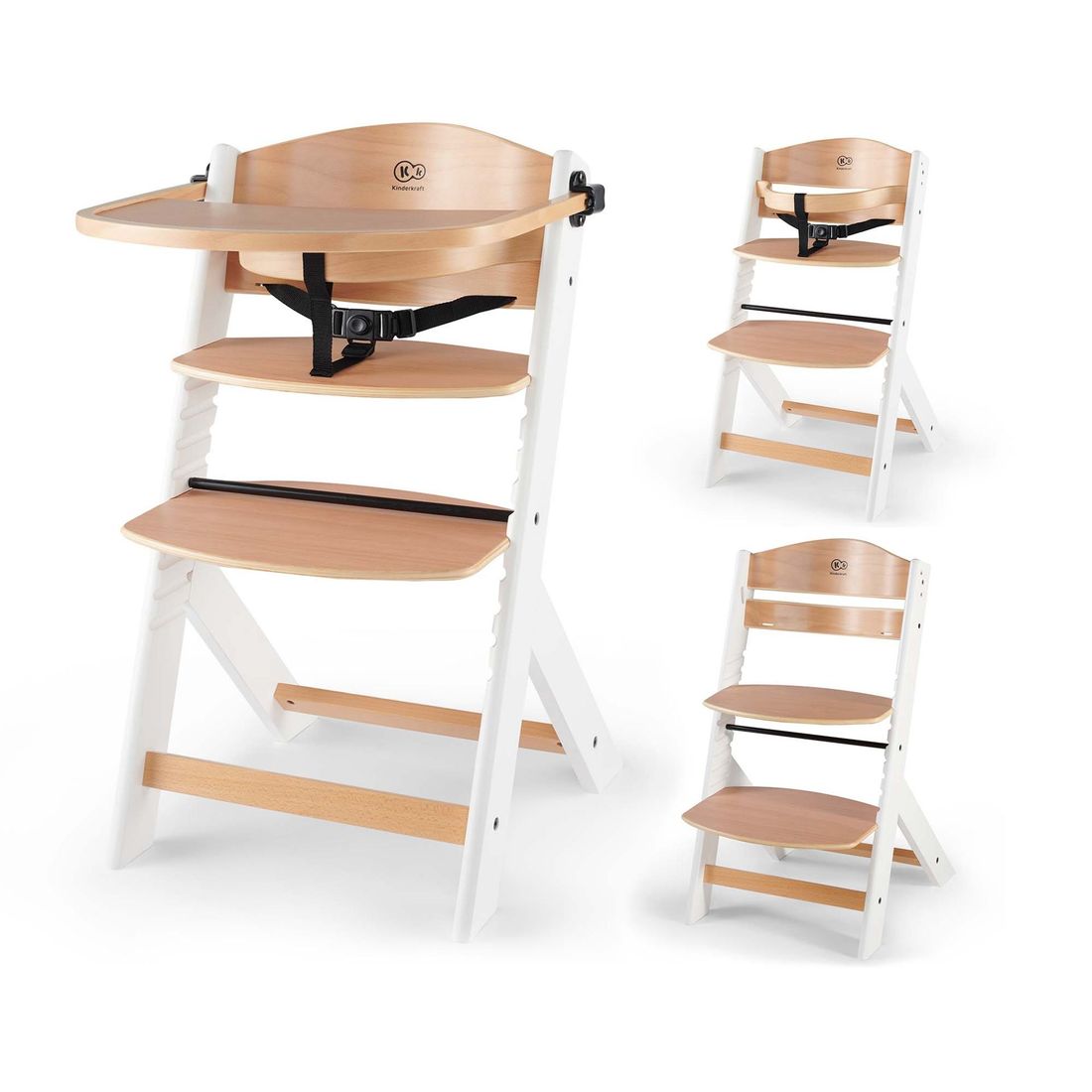 Chaise haute ENOCK bois blanc (Kinderkraft) - Couverture