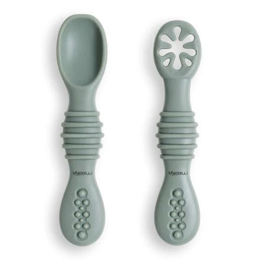 Cuillères bébé d'apprentissage silicone (Maïka) - Couverture