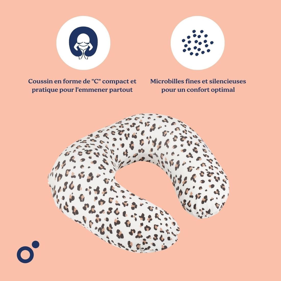 Coussin d'allaitement Softy Leopard Cream (Doomoo) - Image 4