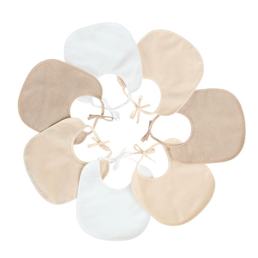Lot de 7 bavoirs en éponge - Beige (Prémaman) - Couverture