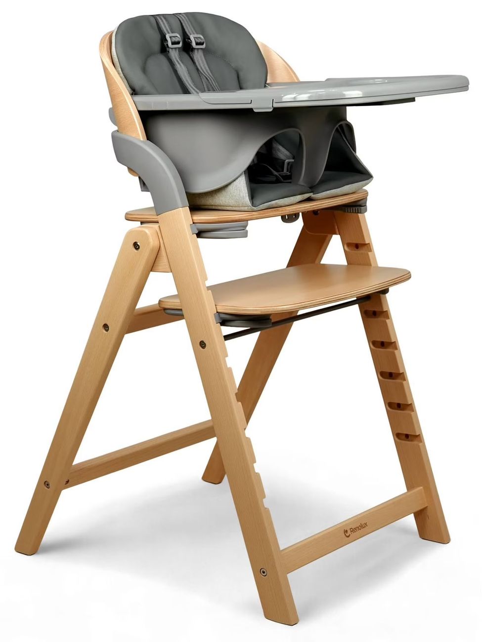 Chaise Haute Design Pliante En Bois Meridio Natural Graphit (Renolux) - Couverture