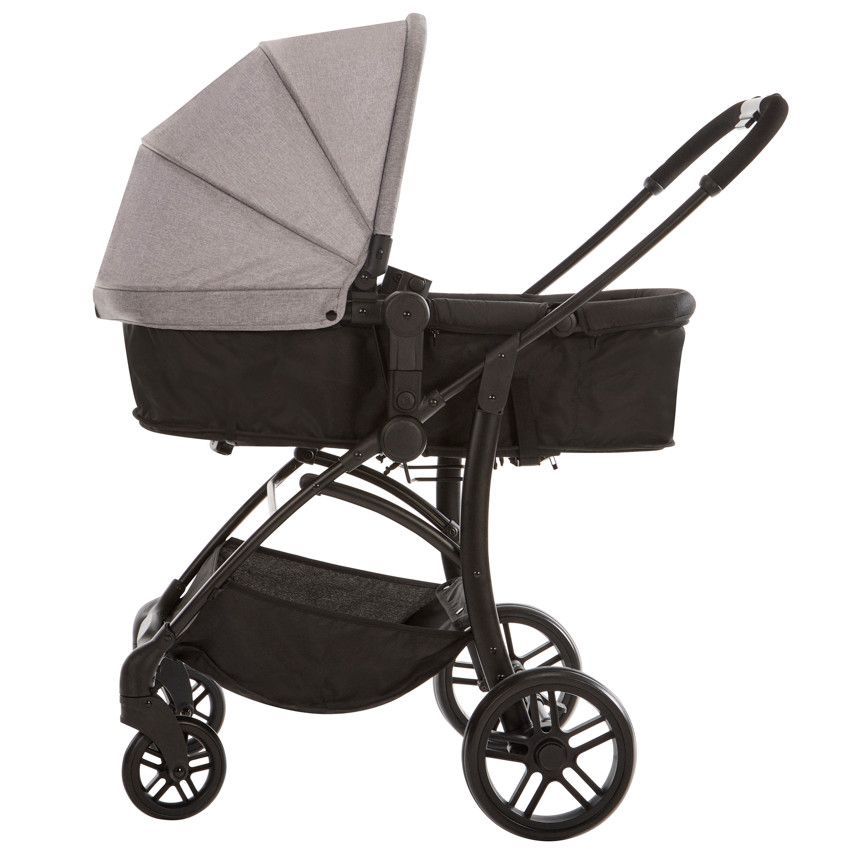 Poussette trio combinée avec siège-auto et couffin gris chiné/noir - Gris (Babycare) - Image 5