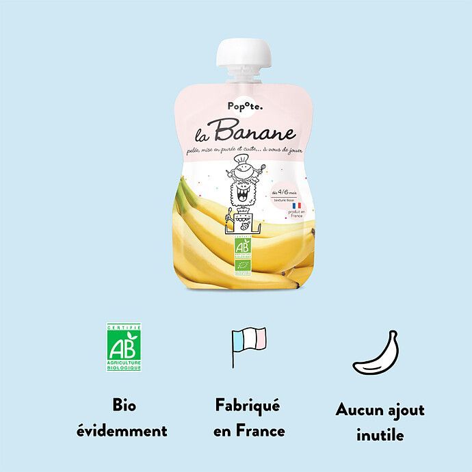 Gourde Repas Bio Banane - 120 g (Popote) - Image 4