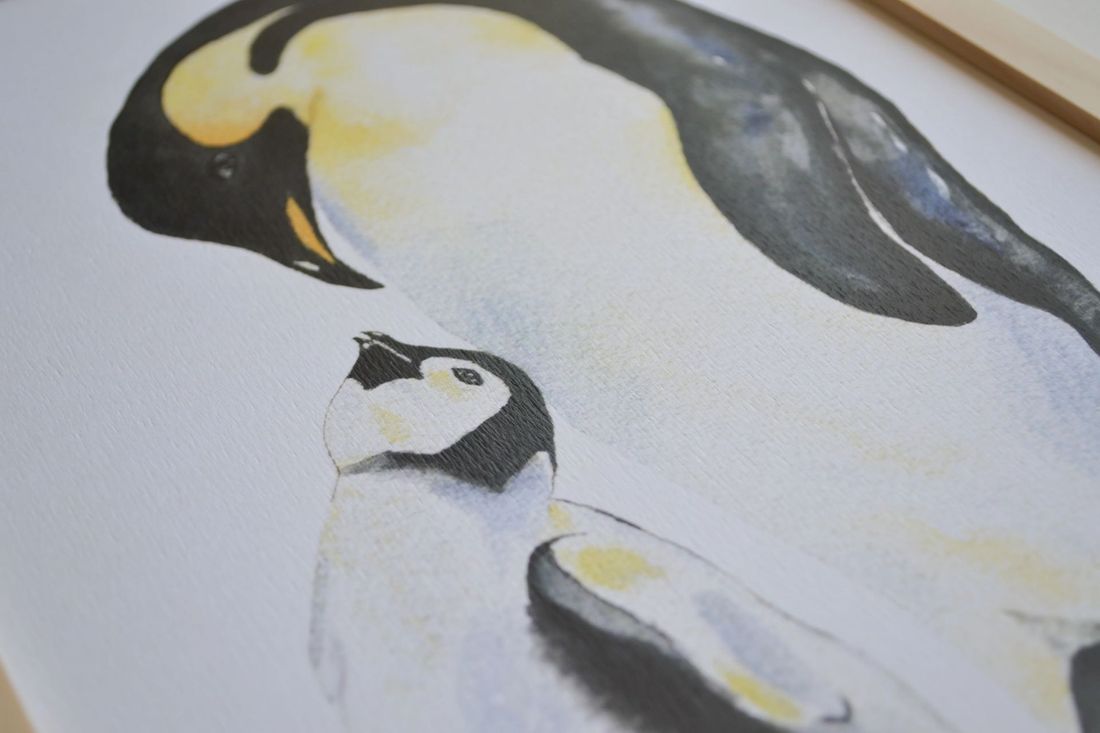 Affiche famille pingouin aquarelle pour chambre bébé et enfant (Les Aquarelles de Marlène) - Image 4