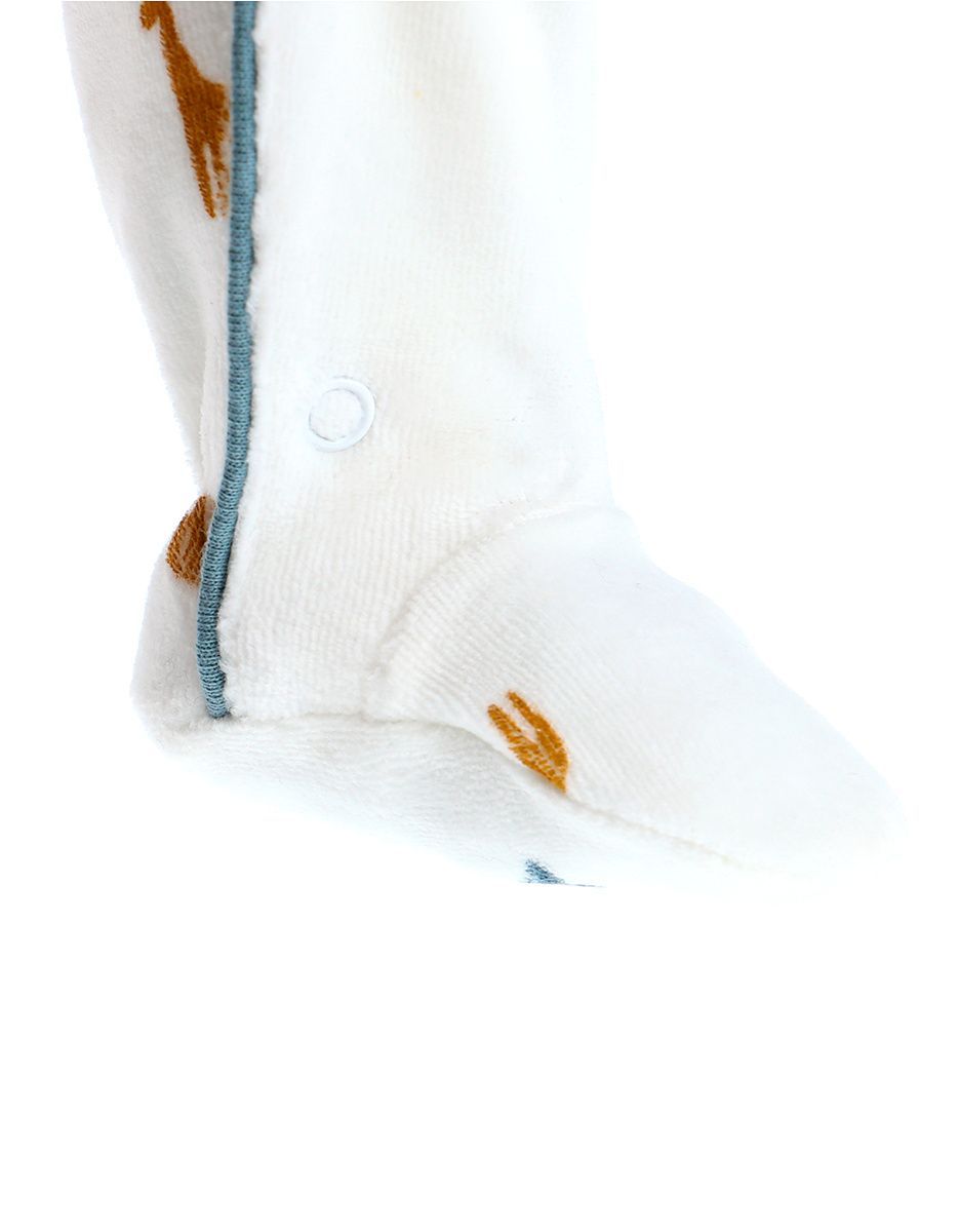 Pyjama dinosaure en velours, blanc/bleu (Noukie's) - Image 5
