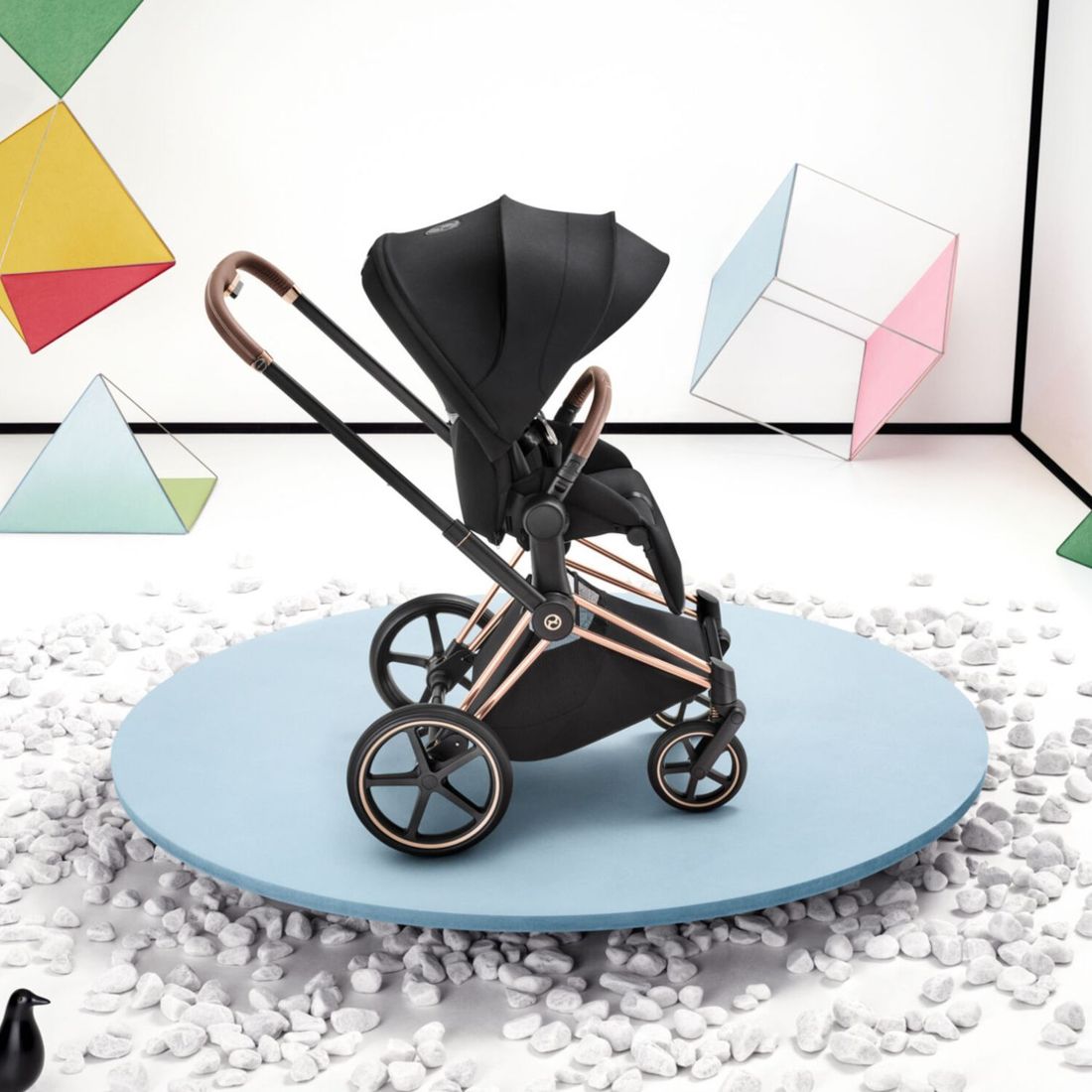 Duo PRIAM 2026 Poussette tout-terrain avec nacelle pliable et Châssis Rose Gold Sepia Black (Cybex) - Image 4
