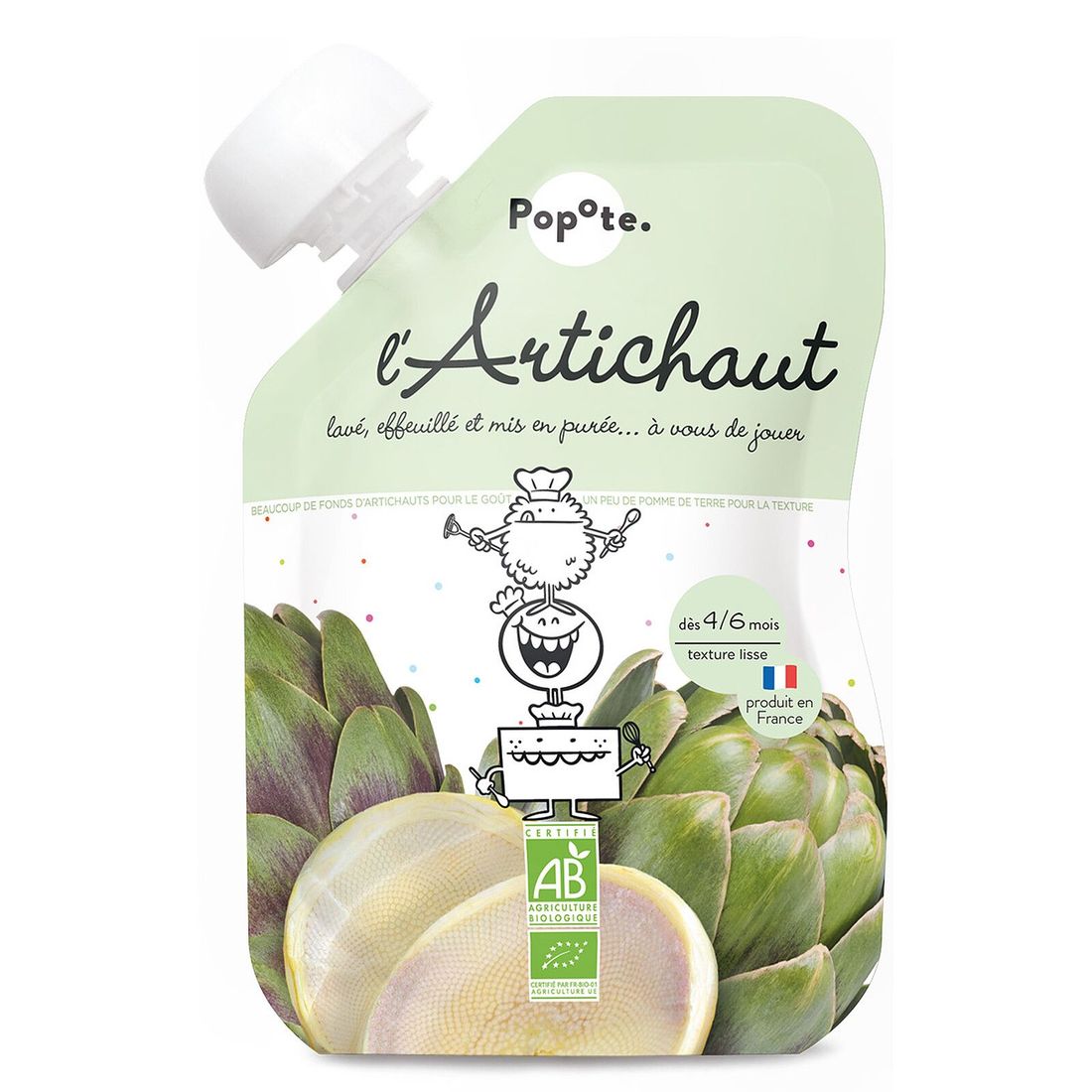 Gourde Repas Bio Artichaut - 120 g (Popote) - Image 1