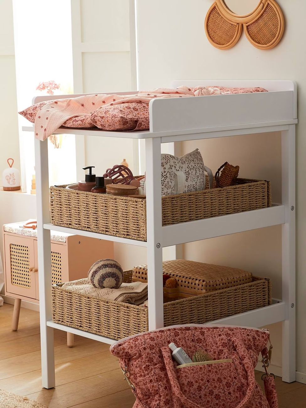 Panier de rangement pour table à lange en corde de papier beige (Vertbaudet) - Image 3