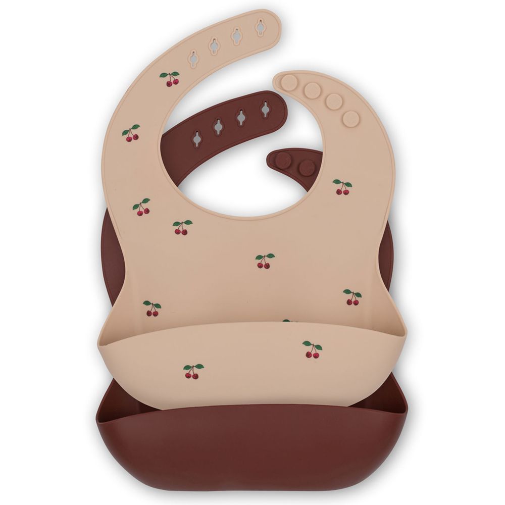 Lot de 2 bavoirs à poche Cherry (Konges Slojd) - Image 1