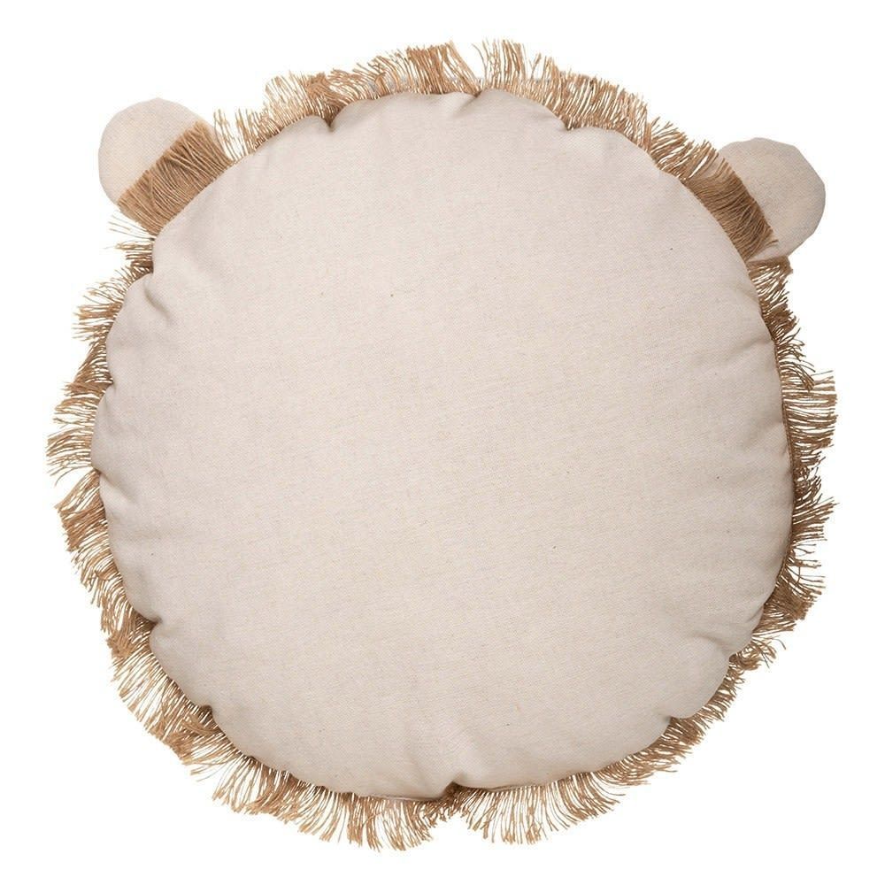 Coussin rond lion franges D38cm (Decoratie) - Image 2