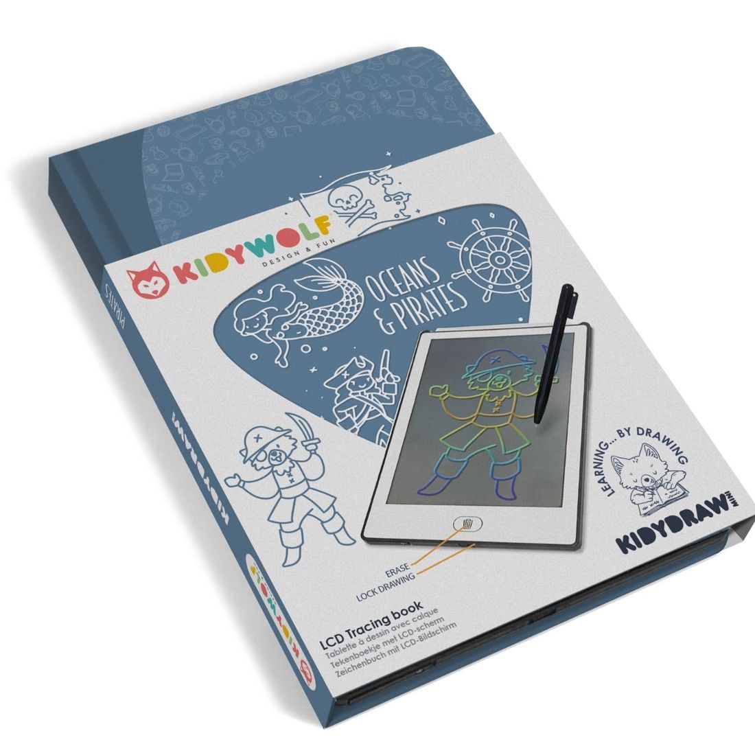 Tablette à dessin LCD KIDYDRAW-MINI Océans et pirates (dès 3 ans) (Kidywolf) - Image 6